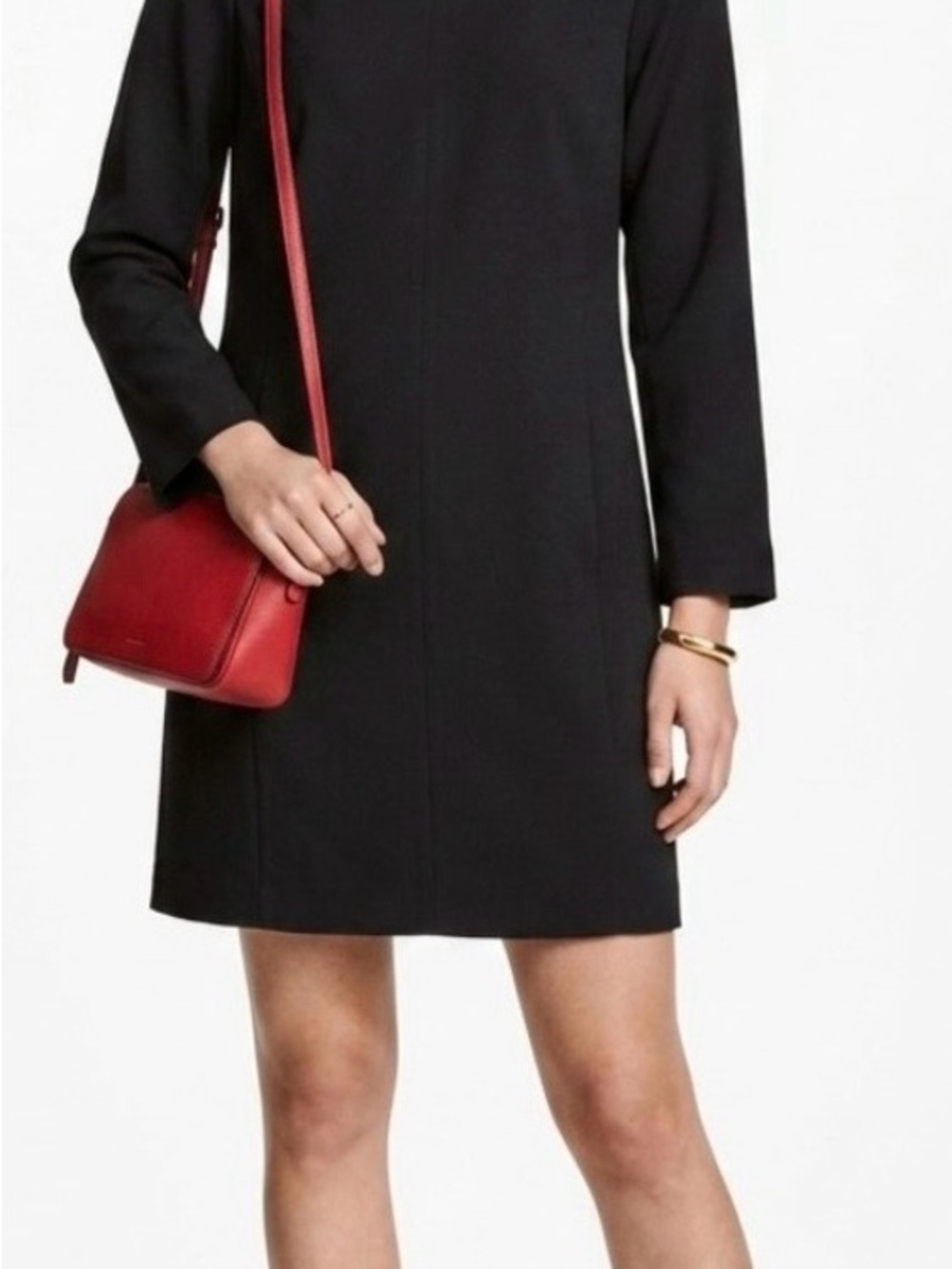 🧼H&M Conscious Choice $50 NWT Black Long Sleeve Shift Dress Mini XL